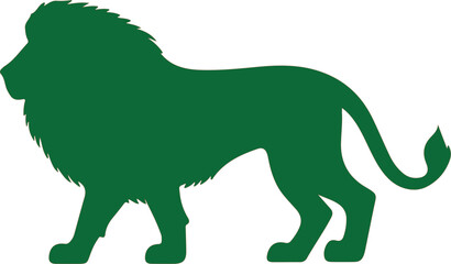 Wild animal vector silhouette illustration of a black lion and elephant