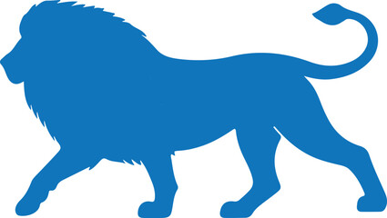 Wild animal vector silhouette illustration of a black lion and elephant