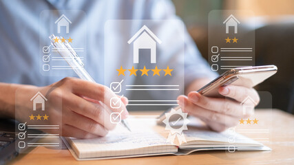 House investment property search home real estate sale business choice buy magnifying glass concept