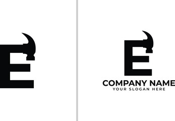 letter, hammer, letter hammer logo, hammer with letter vector file