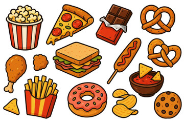 Fun and Tasty Snack Elements for Creative Projects and Designs