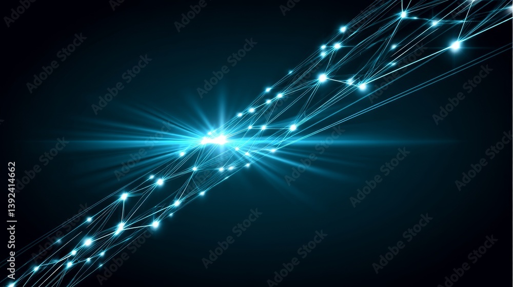 Aufkleber a futuristic digital backdrop featuring glowing particles in motion, symbolizing the concept of data