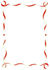 Green & Red Wavy Ribbon Frame with Dots, christmas wedding menu invitation border, hand drawn baby shower decoration, a4 birthday bridal party, bachelorette bachelor xmas winter holiday vintage retro