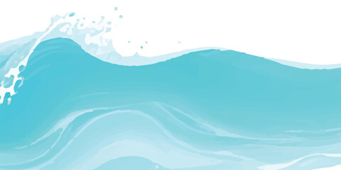 A Soft Blue and Green Watercolor Wave Texture Featuring Handcrafted Abstract Motions, Ideal for Nautical-Themed Designs and Creative Branding”