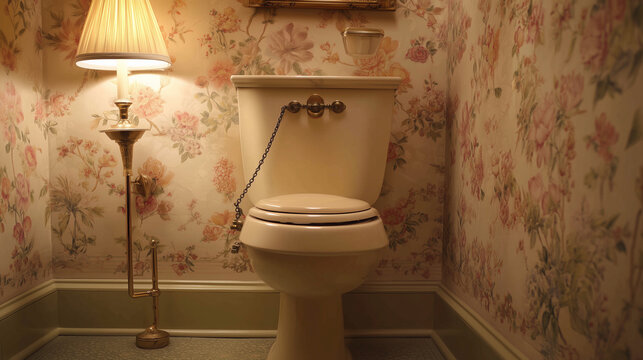 Step Back in Time with a Vintage Toilet and Chain Pull Flush for Authentic Charm