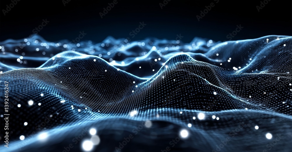Poster the metaverse contains a sea of ​​data that is surrounded by an abstract floor technology background