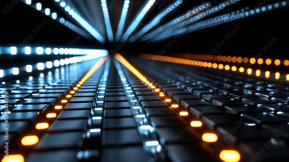 Poster an abstract backdrop symbolizing the boundless potential and frontiers of it technology in the years