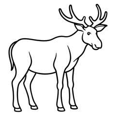 Moose Outline Art Vector Design