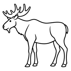 Moose Outline Art Vector Design