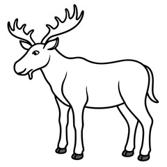 Moose Outline Art Vector Design