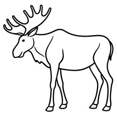Moose Outline Art Vector Design