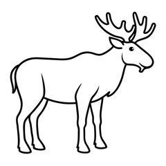 Moose Outline Art Vector Design
