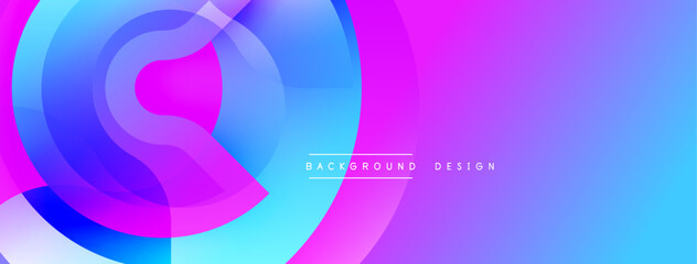 Abstract vibrant design. Overlapping circles create dynamic gradient. Smooth transitions between blue, pink hues. Modern aesthetic. Minimalist composition.