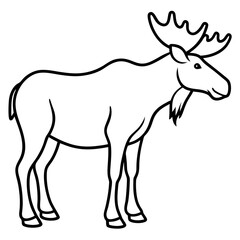 Moose Outline Art Vector Design