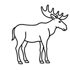 Moose Outline Art Vector Design