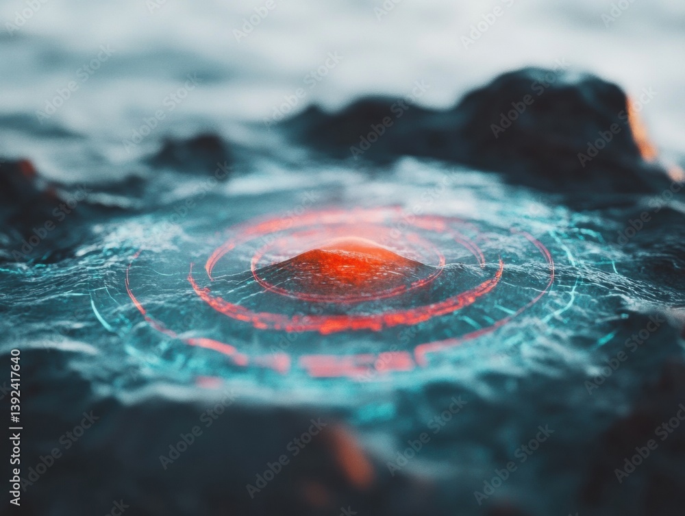 Aufkleber futuristic maritime ai tracking immersive hyper-realistic radar visualization for maritime security 