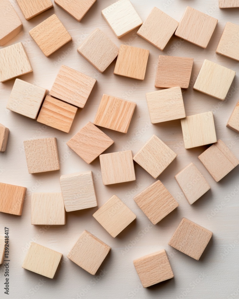 Poster Minimalist Linguistic Design Deconstructed Wooden Alphabet Blocks Exploring Communication Theory, Creative Learning and Conceptual Typography in Neutral Workspace
