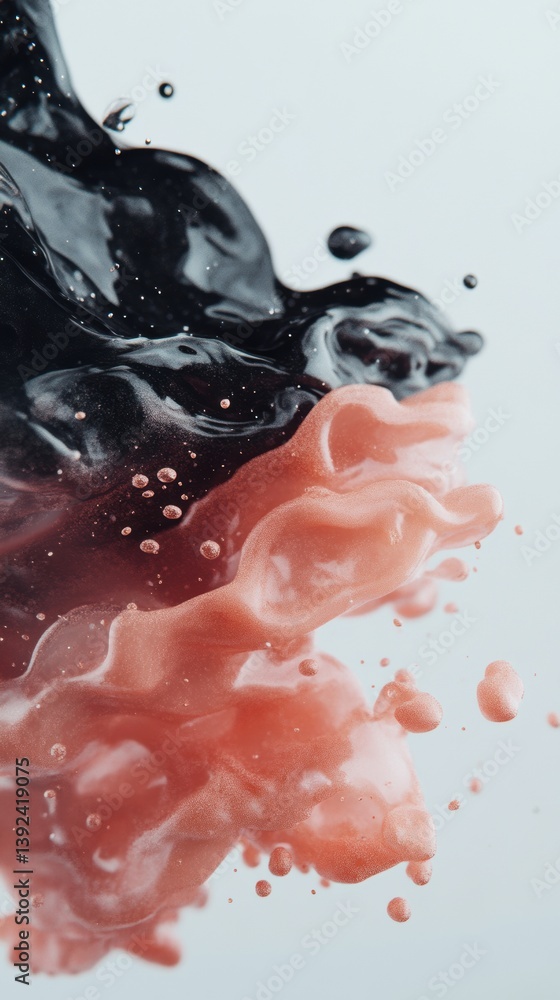 Poster Dynamic Liquid Motion High-Contrast Fluid Dynamics Visualizing Adaptive Flow States for Digital Marketing, Wellness Branding and Creative Innovation