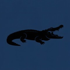 silhouette of a  alligator 