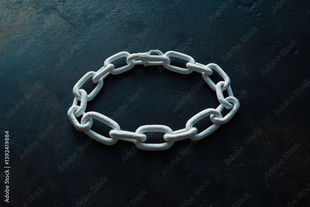 Aufkleber Cybersecurity Blockchain Visualization Minimalist Metallic Chain Network Representing Quantum-Enabled Digital Trust Architecture for Next-Gen Financial Infrastructure