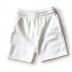 White sports short mockup. On white background