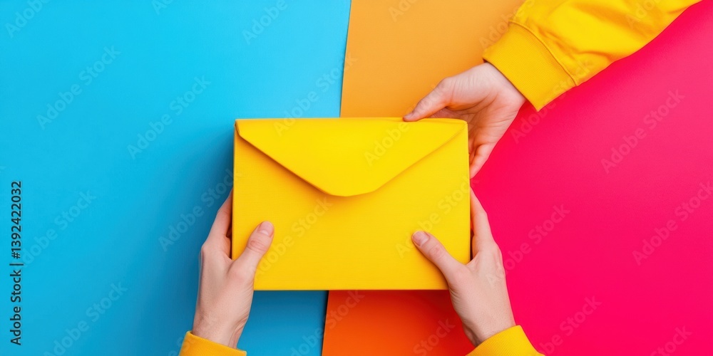 Aufkleber vibrant pop color communication national stationery day minimalist design with bold envelope styling