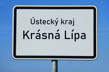 Ortsschild Ústecký kraj Krásná Lípa