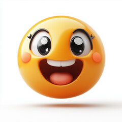 one big Emoji Smile vector happy isolated on white background generative ai