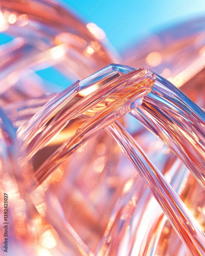 Poster fluid transparency ethereal glass sculpture exploring chromatic light refraction in modern design - 