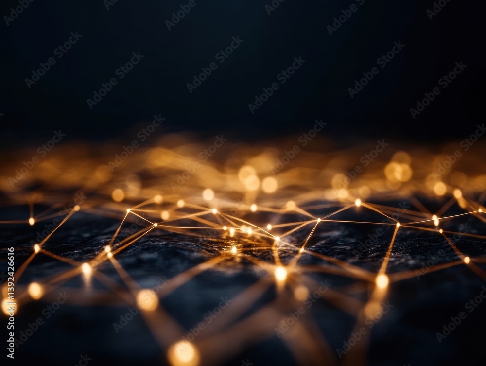 Poster Quantum Neural Network Visualization Luminescent Data Connectivity Landscape Revealing Cutting-Edge AI Infrastructure and Digital Transformation Dynamics