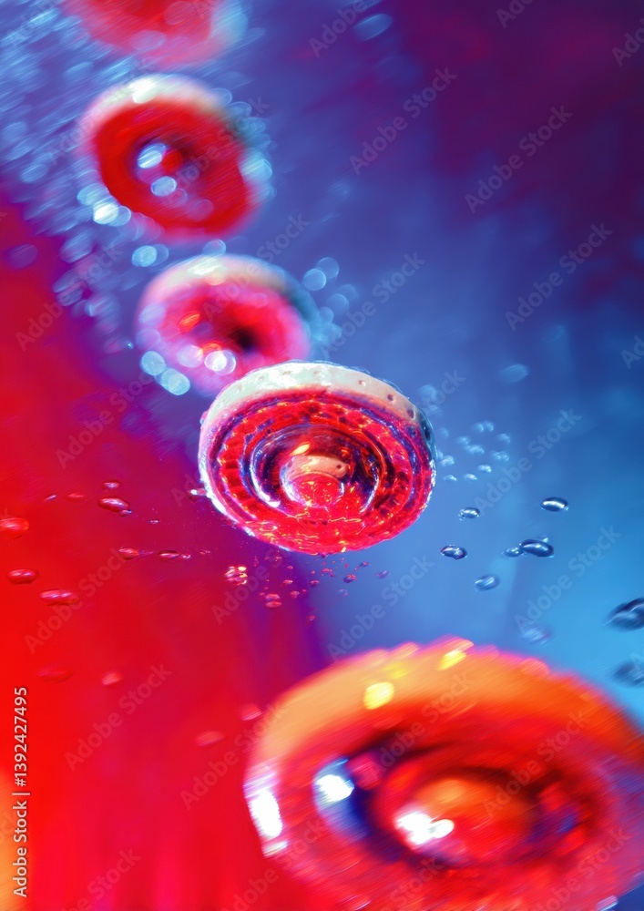 Poster Dynamic Digital Flux Immersive Notification Alert Visualization with Liquid Depth - Next-Gen UI/UX Design for Tech Innovation and Creative Digital Storytelling