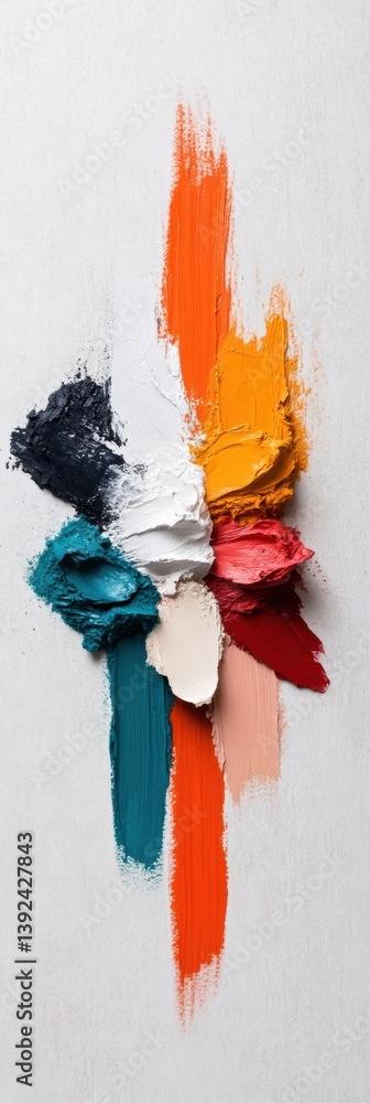 Aufkleber Bold Chromatic Fusion Abstract Expressionist Paint Strokes Redefining Creative Spaces with Vibrant Digital Marketing and Design Innovation