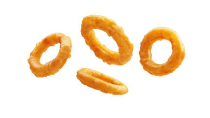 fried onion rings isolated on white background , transparent
png