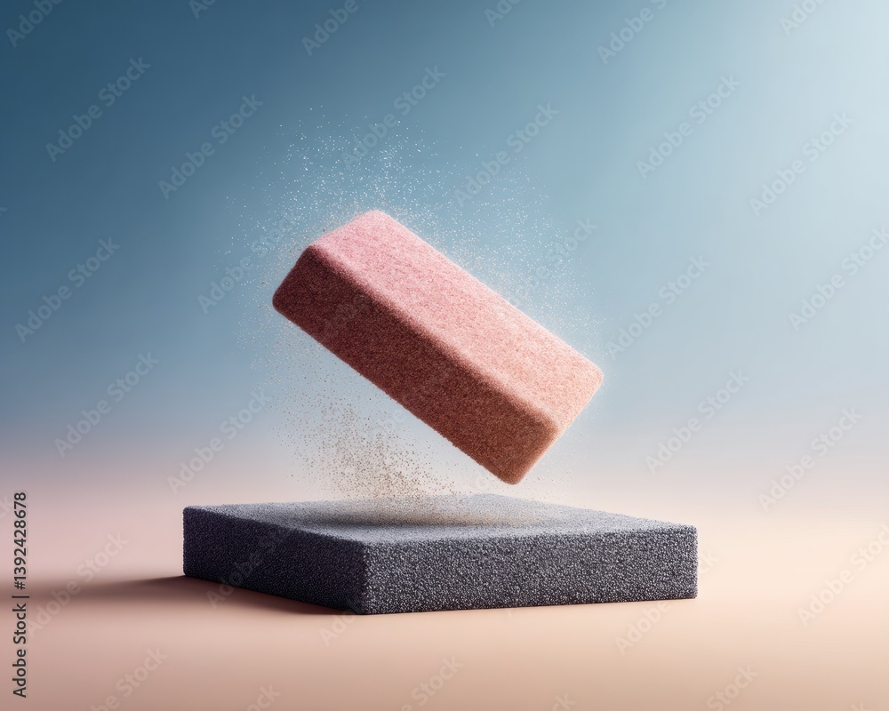 Aufkleber minimalist product levitation soft pastel geometric design with advanced digital - innovative market