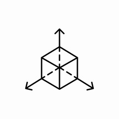 Isometric cube dimension icon vector sign