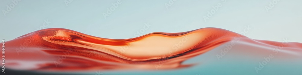 Leinwandbilder fluid dynamics visualization minimalist soft wave texture in coral and teal - digital art exploring 