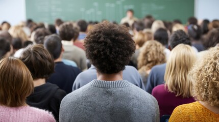 Audience watching a presentation in a classroom setting.