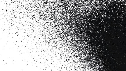 Grunge background of black and white. Abstract illustration texture of cracks, Rubbed aged texture with a halftone raster pattern. Monochrome noise of dust or dirt, 