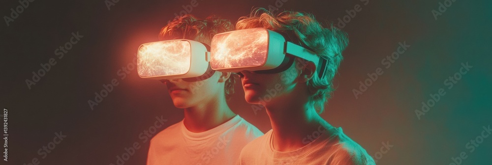 Aufkleber Immersive Digital Learning Gen Z Students Exploring Metaverse Horizons through Cutting-Edge VR Technology in Next-Generation Educational Environments