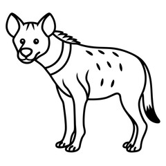 One-Line Hyena Simple Vector Artwork