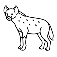 One-Line Hyena Simple Vector Artwork