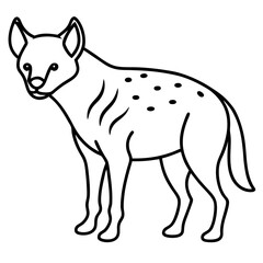 One-Line Hyena Simple Vector Artwork