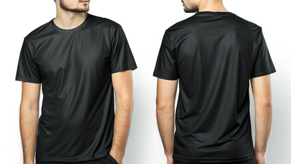 black t-shirt template front and back