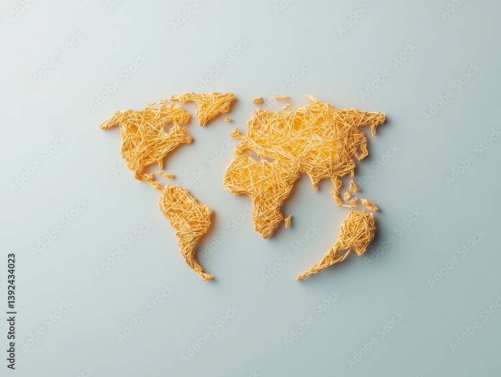 Aufkleber sustainable global connectivity innovative wheat straw world map visualizing digital transformation 