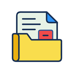 Folder with Content Representing Organized Files Icon Design
