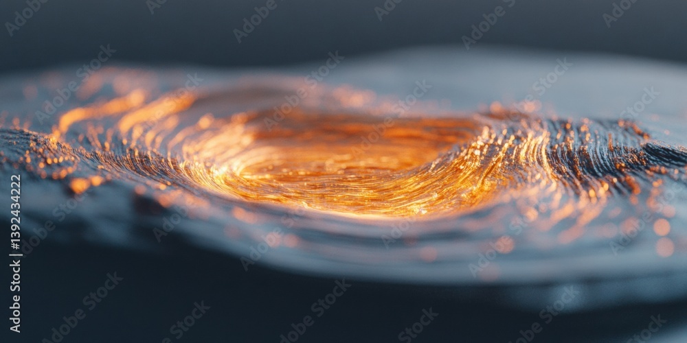 Poster Liquid Gold Digital Landscape Immersive AI-Generated Fluid Topology Visualizing Neurological Patterns in Emerging Generative Design Technology