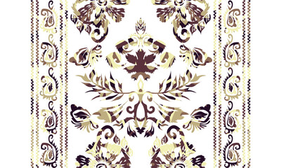 Motifs Ikat floral paisley embroidery floral. ikat ethnic Saree Sarong oriental pattern traditional.Ikat embroidery style abstract embroidery design for background,fabric,wrapping,clothing,wallpaper.