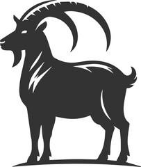 Silhouette of a goat animal vector