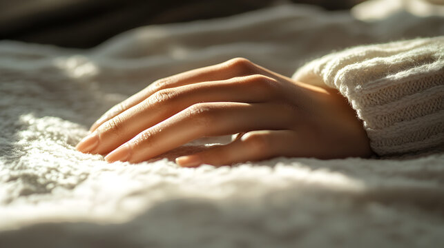 of skin with visible pores and slight texture, illuminated by soft, diffused light to highlight natural skin tones and details 