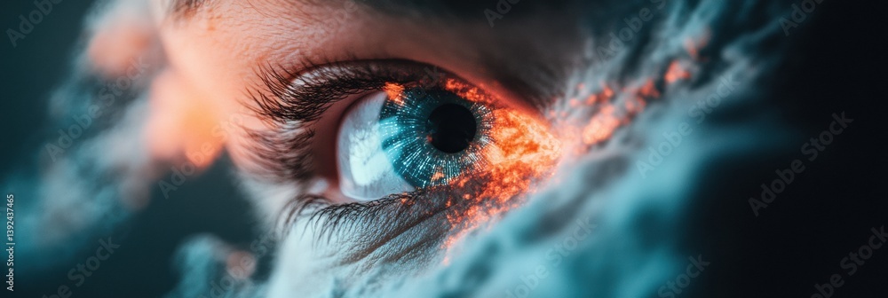 Aufkleber AI-Enhanced Vision Futuristic Cybernetic Eye Visualization with Dynamic Thermal Mapping and Neurological Data Fusion - Cutting-Edge Technological Perception Innovation